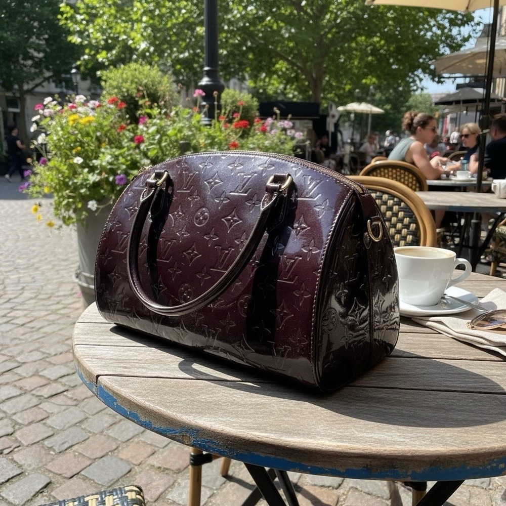 Louis Vuitton Monogram Vernis Bedford Rare Amarant Color Patent Leather Bag